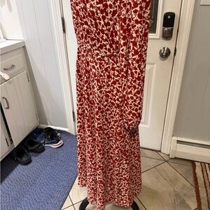 Ann Taylor Red and White Floral Dress